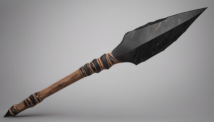 wooden-handled spear used for hunting in ancient times
