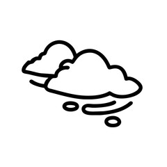 Weather line icon, cloud icon. Simple flat outline sign for web, forecast app. 