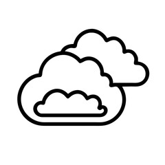 Weather line icon, cloud icon. Simple flat outline sign for web, forecast app. 