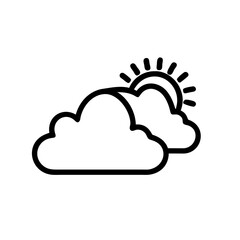 Weather line icon, cloud icon. Simple flat outline sign for web, forecast app. 