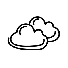 Weather line icon, cloud icon. Simple flat outline sign for web, forecast app. 