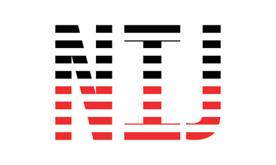 NIJ three initial letter iconic line negative space minimal logo design vector template. monogram, abstract, wordmark, business, typography, minimalist, brand, company, flat, modern, unique, simple