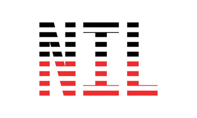 NIL three initial letter iconic line negative space minimal logo design vector template. monogram, abstract, wordmark, business, typography, minimalist, brand, company, flat, modern, unique, simple