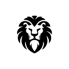 Logo design with the shape of a lion head