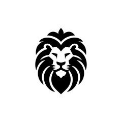 Logo design with the shape of a lion head