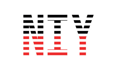 NIY three initial letter iconic line negative space minimal logo design vector template. monogram, abstract, wordmark, business, typography, minimalist, brand, company, flat, modern, unique, simple