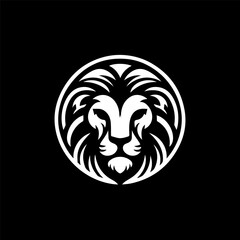 Logo design with the shape of a lion head