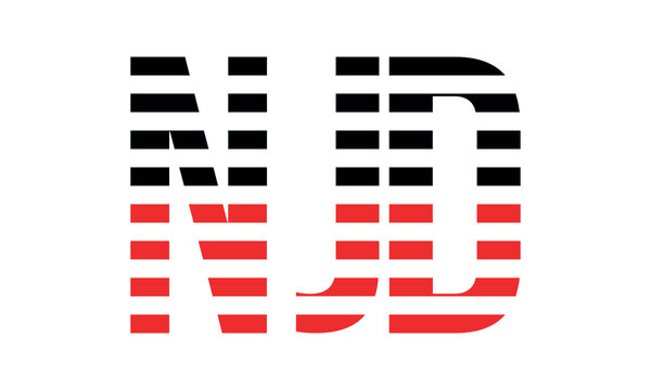 NJD three initial letter iconic line negative space minimal logo design vector template. monogram, abstract, wordmark, business, typography, minimalist, brand, company, flat, modern, unique, simple