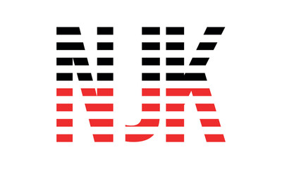 NJK three initial letter iconic line negative space minimal logo design vector template. monogram, abstract, wordmark, business, typography, minimalist, brand, company, flat, modern, unique, simple