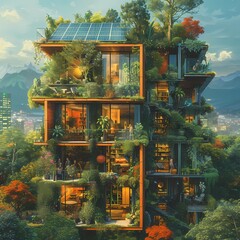 Eco-Friendly Urban Jungle: Sustainable Living in a Modern Green Building
