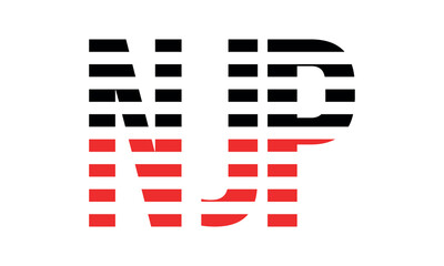 NJP three initial letter iconic line negative space minimal logo design vector template. monogram, abstract, wordmark, business, typography, minimalist, brand, company, flat, modern, unique, simple