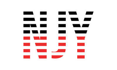 NJY three initial letter iconic line negative space minimal logo design vector template. monogram, abstract, wordmark, business, typography, minimalist, brand, company, flat, modern, unique, simple