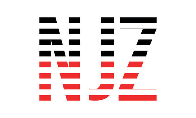 NJZ three initial letter iconic line negative space minimal logo design vector template. monogram, abstract, wordmark, business, typography, minimalist, brand, company, flat, modern, unique, simple
