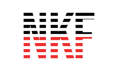 NKF three initial letter iconic line negative space minimal logo design vector template. monogram, abstract, wordmark, business, typography, minimalist, brand, company, flat, modern, unique, simple