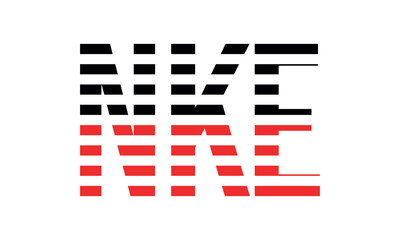 NKE three initial letter iconic line negative space minimal logo design vector template. monogram, abstract, wordmark, business, typography, minimalist, brand, company, flat, modern, unique, simple