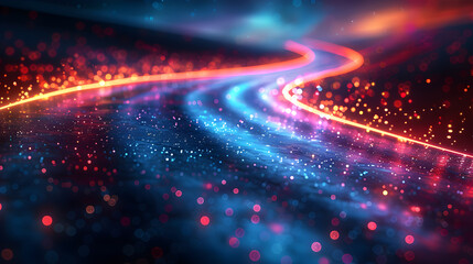 Obraz premium data streaming background with colorful lines of light and information, data streaming