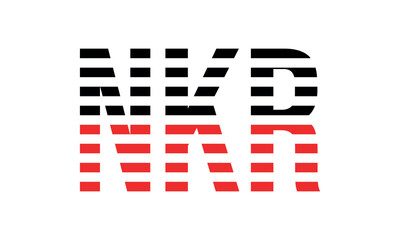 NKR three initial letter iconic line negative space minimal logo design vector template. monogram, abstract, wordmark, business, typography, minimalist, brand, company, flat, modern, unique, simple