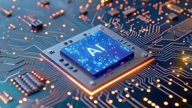AI chipset for artificial intelligence thinking concept