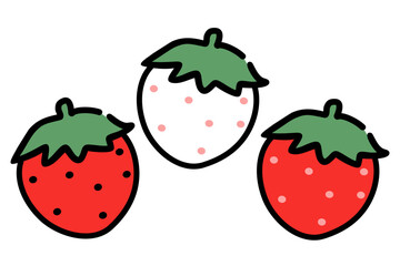 シンプルで可愛いイチゴの3個セット
