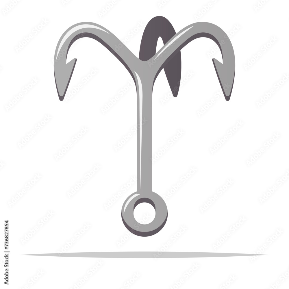 Sticker grappling hook vector isolated illustration