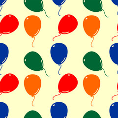 Air Balloons seamless pattern. Vector illustration