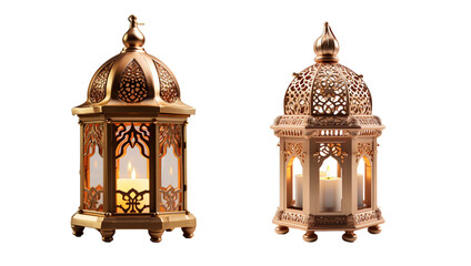 islamic lantern isolated on transparent background, element remove background, element for design - obrazy, fototapety, plakaty