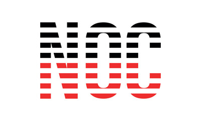 NOC three initial letter iconic line negative space minimal logo design vector template. monogram, abstract, wordmark, business, typography, minimalist, brand, company, flat, modern, unique, simple