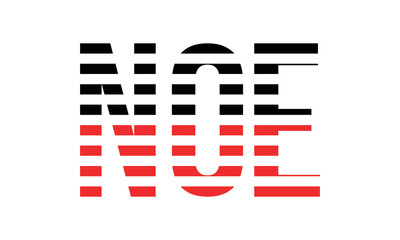 NOE three initial letter iconic line negative space minimal logo design vector template. monogram, abstract, wordmark, business, typography, minimalist, brand, company, flat, modern, unique, simple