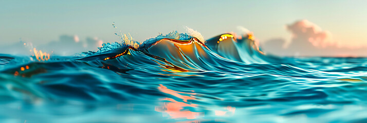 Oceans Might: Turquoise Waves Crashing, The Power and Beauty of Surfing in a Tropical Paradise - obrazy, fototapety, plakaty