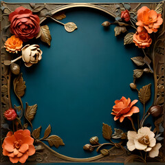 frame with roses