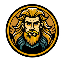 Viking king logo isolated