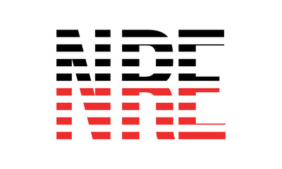 NRE three initial letter iconic line negative space minimal logo design vector template. monogram, abstract, wordmark, business, typography, minimalist, brand, company, flat, modern, unique, simple