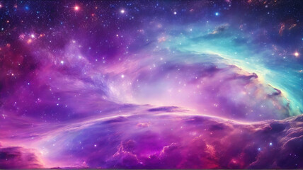 The night sky. galaxy. With stars and nebulae, colorful beautiful women, the elements of this image decorate the background.