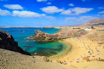 Beautiful day over Playa the Papagayo beach on Lanzarote island - Canaries - Spain