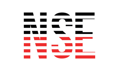 NSE three initial letter iconic line negative space minimal logo design vector template. monogram, abstract, wordmark, business, typography, minimalist, brand, company, flat, modern, unique, simple