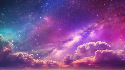 Night sky with stars and nebula. 3d rendering illustration