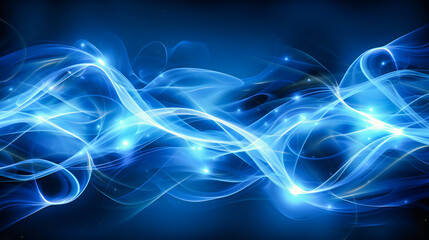 Dynamic Blue Abstraction: Flowing Light and Energy in a Futuristic Technology Concept, Illustrating Modern Communication and Movement
