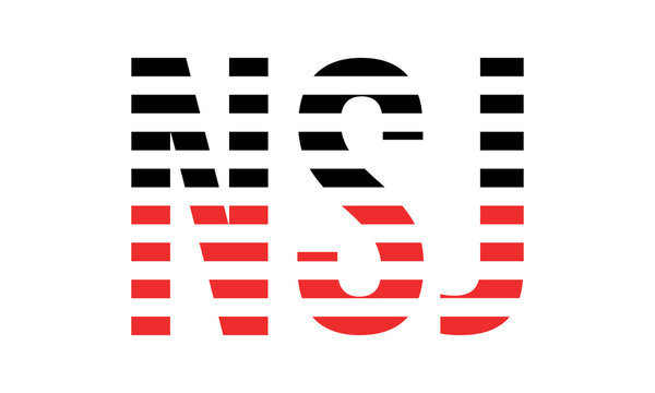 NSJ three initial letter iconic line negative space minimal logo design vector template. monogram, abstract, wordmark, business, typography, minimalist, brand, company, flat, modern, unique, simple