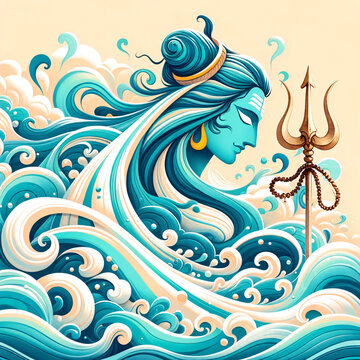 Maha Shivratri Lord Shiva Artwork, Mahadev illustration