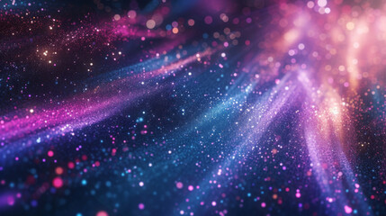 Obraz premium A captivating cascade of tiny particles moving in perfect harmony as they rise and fall in a mesmerizing display reminiscent of a cosmic fountain.