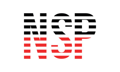 NSP three initial letter iconic line negative space minimal logo design vector template. monogram, abstract, wordmark, business, typography, minimalist, brand, company, flat, modern, unique, simple