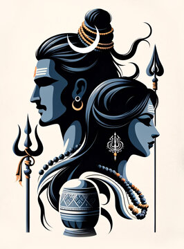 Maha Shivratri Lord Shiva Artwork, Mahadev illustration