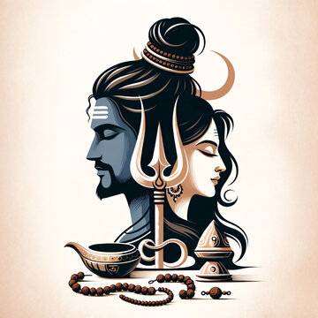 Maha Shivratri Lord Shiva Artwork, Mahadev illustration