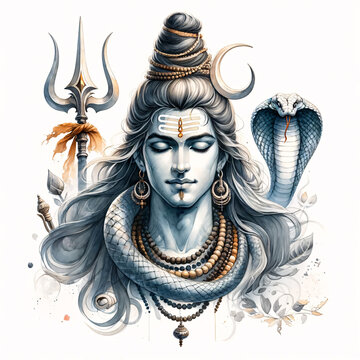 Maha Shivratri Lord Shiva Artwork, Mahadev illustration