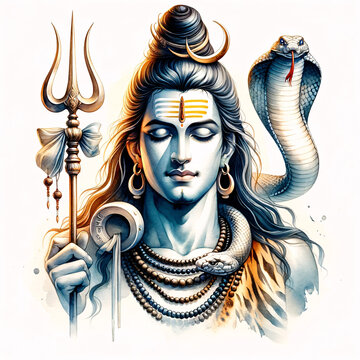 Maha Shivratri Lord Shiva Artwork, Mahadev illustration