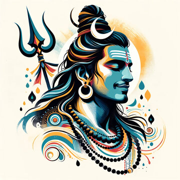 Maha Shivratri Lord Shiva Artwork, Mahadev illustration