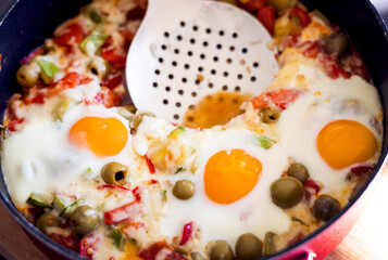 delicious egg and veggie dish: culinary perfection in a snapshot