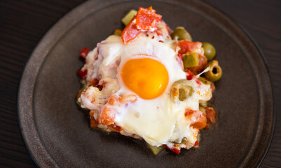 delicious egg and veggie dish: culinary perfection in a snapshot