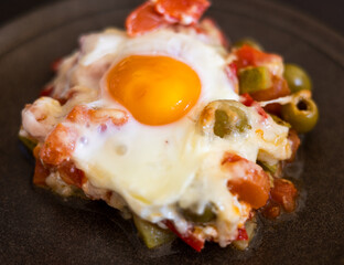 delicious egg and veggie dish: culinary perfection in a snapshot