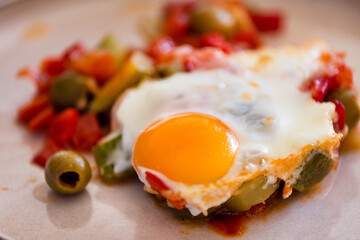 delicious egg and veggie dish: culinary perfection in a snapshot